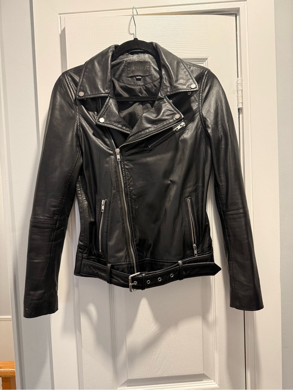 NO-AN Black Leather Moto Jacket - Women's